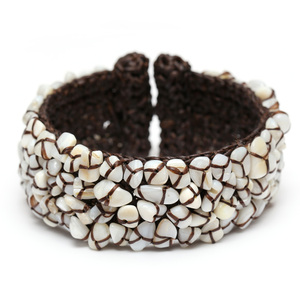 Handmade Bangle adorned with white stone chips