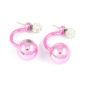 Pink double-sided earrings
