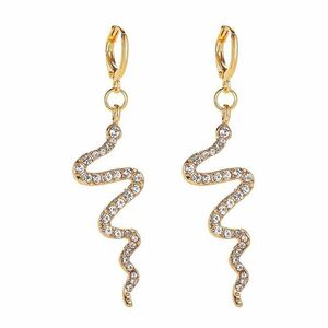 Pair of gold-coloured wavy earrings