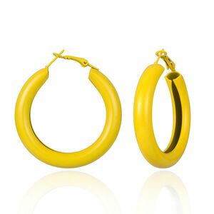 Bold yellow hoop statement earrings