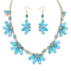 Necklace and Earrings Jewellery set in blue colour