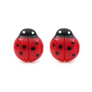 Red Spotty Ladybug Clip On Earrings