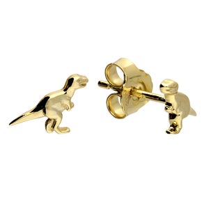 Small T-Rex Stud Earrings, 18ct Gold-plated