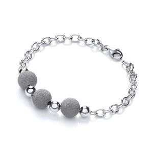 Silver with Three Moondust Beads Bracelet