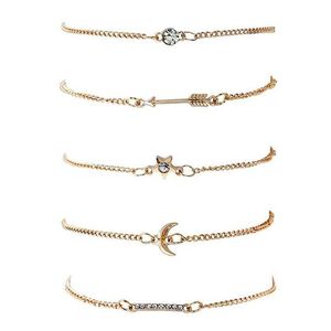5x Gold-Tone Chain Bracelets