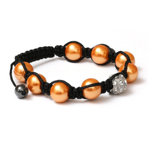 Shamballa Armband mit Strassperlen, Glasperlen und Hämatitperlen