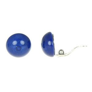 Blue Domes Tagua Clip-on Earrings, 14mm