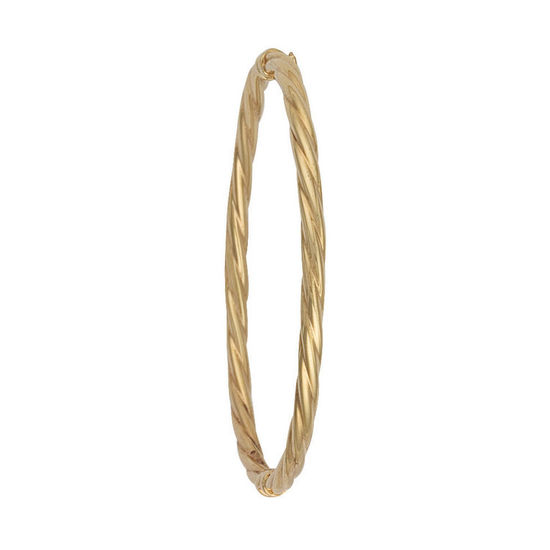 Twisted Hollow Gold Bangle, 4.1g