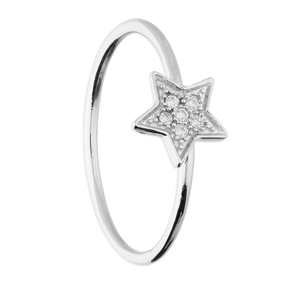 Star Ring with CZ, Size P