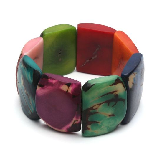 Handmade Colourful Square Tagua with Marble Effect...
