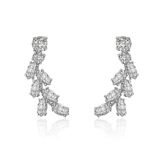 Sparkling Cascade Cubic Zirconia Crystals Stud Earrings