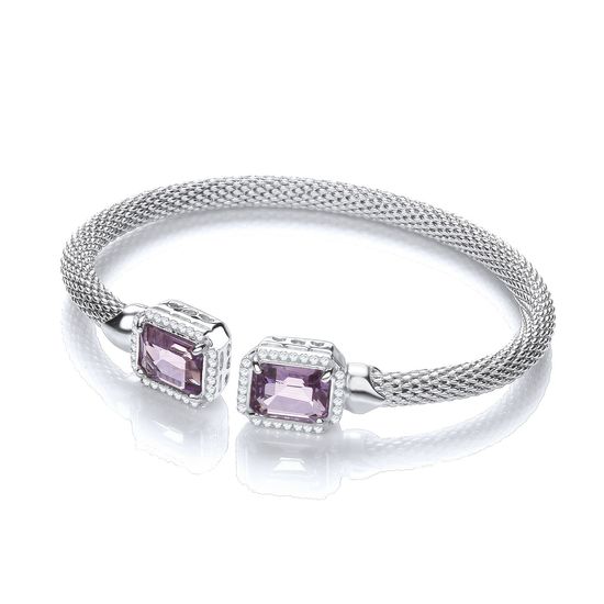 Torque Bangle with Amethyst