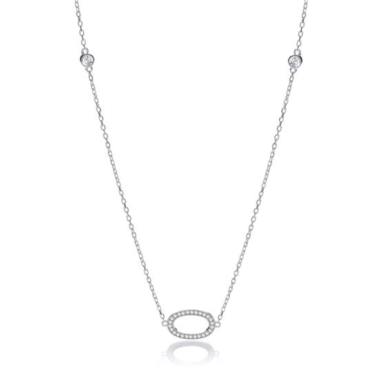 Silver Diamond by the Yard CZ Style 36" Necklace