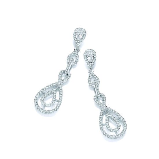 Micro Pavé CZ Fancy Drop Earrings