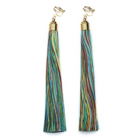 Multicoloured Tassel with Gold Tone Ribbed Cap...