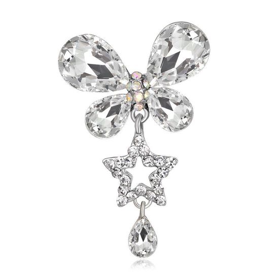 Crystal Butterfly with Teardrop and Diamante Star 
