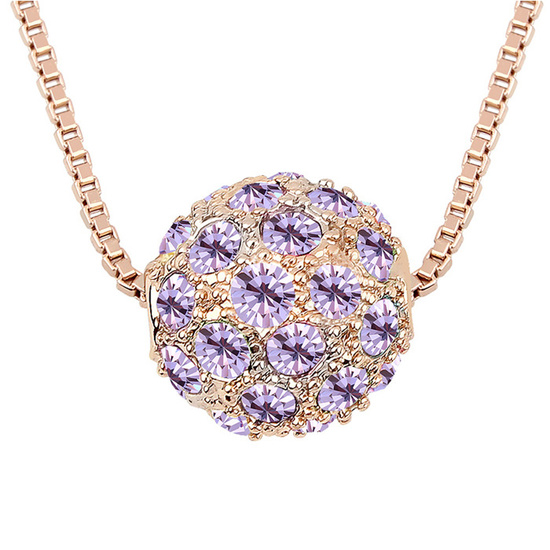 Violet Austrian Crystals Ball with rose gold-plated...