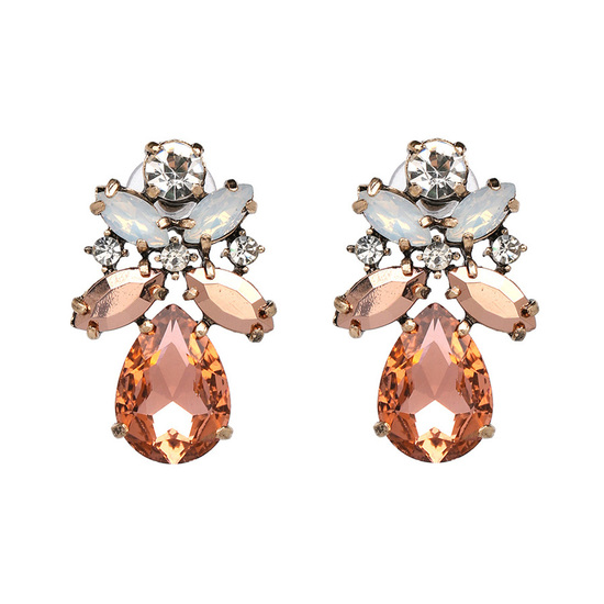 Marquise Teardrop Crystals Vintage Inspired Big Bold Statement Stud Earrings