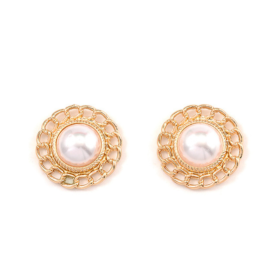 Bridal Gold Tone Faux Pearl Vintage Inspired Stud...