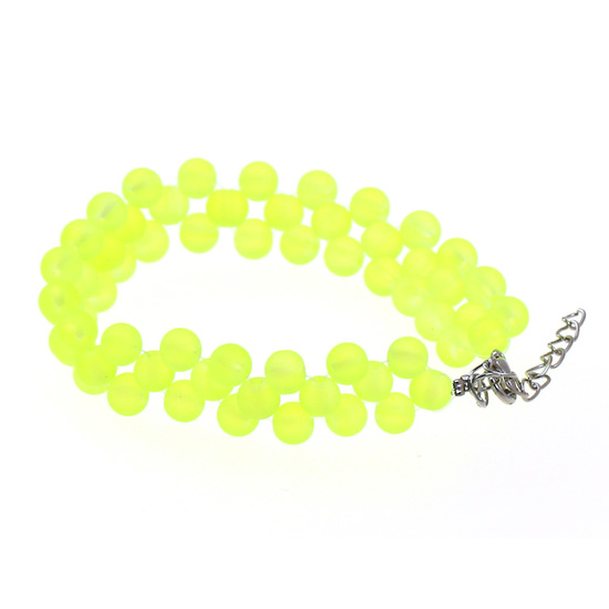 Green-yellow fluorescent colour beads anklet