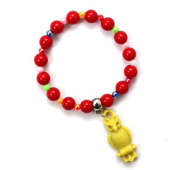 Red Fashion Acrylic Bead Bracelet for Kids with...
