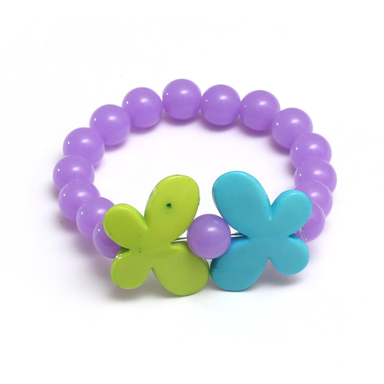 Purple Fashion Acrylic Bead Stretchy Bracelet...