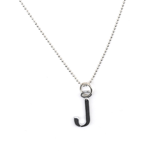 Silver-tone initial J pendant necklace