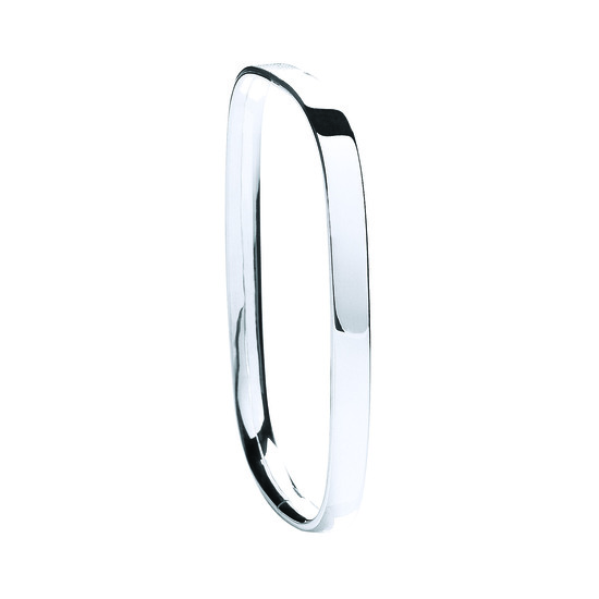 TV Shaped Bangle, Solid Silver