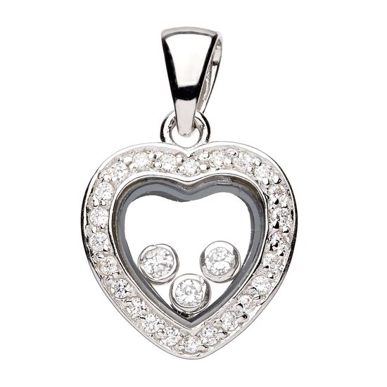 Heart with Floating CZ