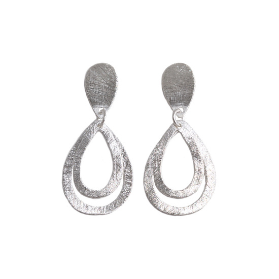 Sterling silver teardrop dangle stud earrings